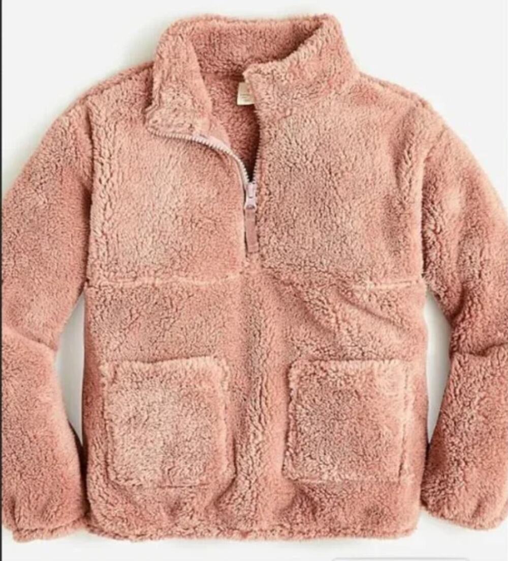 Crewcuts J. Crew Girl's Rose Half-Zip Fleece Pullover // Small 6-7